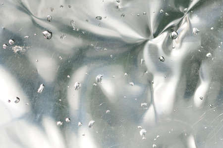 Water droplets attached to the wound marked with stainless