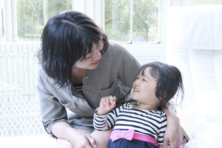 Parent-child's smileの写真素材