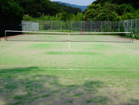 Artificial grass tennis courtの写真素材