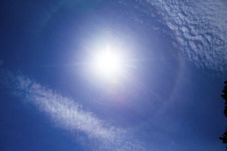 Sun and Sun haloの写真素材