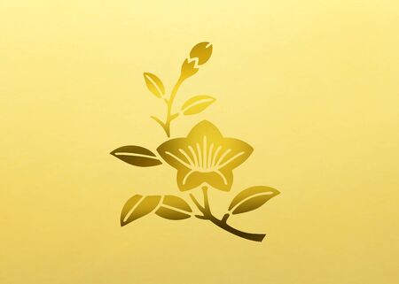 Branch bellflower Edakikyoの写真素材