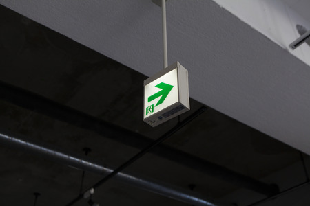 Emergency light of vacant store before constructionの写真素材