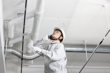 Workers to report the situationの写真素材