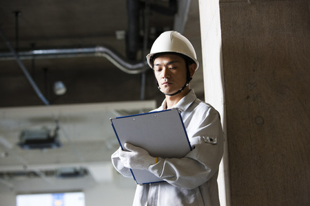 Male workers to check the site