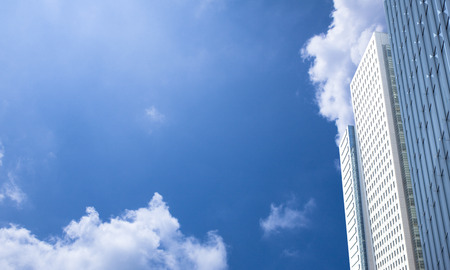 Blue sky and office buildingの写真素材
