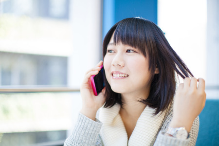 The telephone girlの写真素材