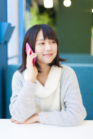 The telephone girlの写真素材