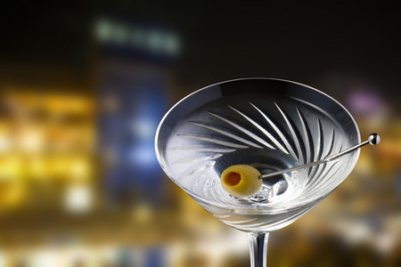 Cocktails and night viewの写真素材