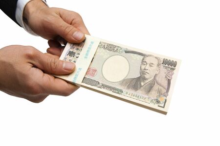 Businessman with moneyの写真素材