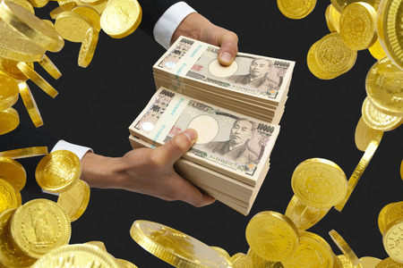 Businessmen get moneyの写真素材