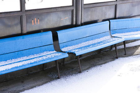 Bench snowyの写真素材