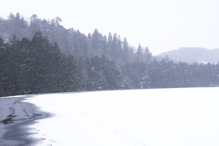 Kinugawa in the snowの写真素材