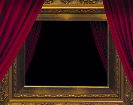 Picture frame and stage curtainの写真素材