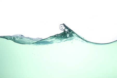 Cross section of the surface of the water