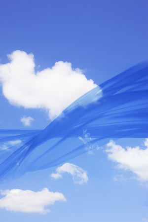 Fabric and blue skyの写真素材