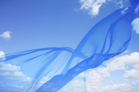 Fabric and blue skyの写真素材