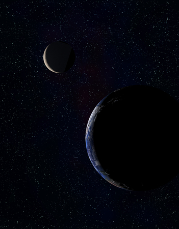 Earth and moon