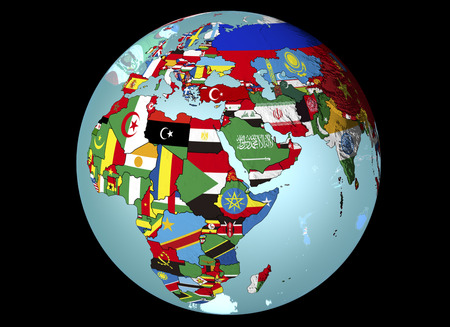 Earth flag with black background