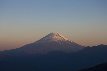 Red sunset from Mt. Fujiの写真素材