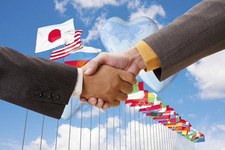 Shaking handsの写真素材