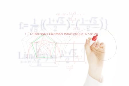 Hand and flowchart diagramの写真素材
