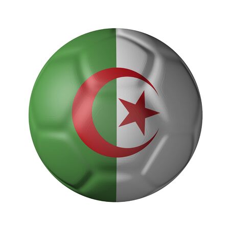 Algerian soccer ball-shaped national flagの写真素材
