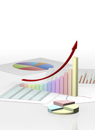 Chart and arrowsの写真素材