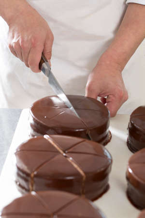 Cake making pastry chefの写真素材