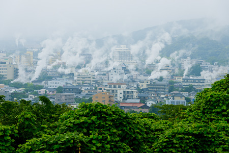 Yukemuri of Beppu hot spring villageのeditorial素材