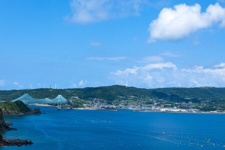 Sea and Ikitsuki Ohashiの写真素材