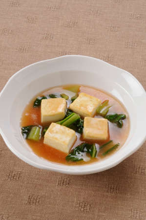 Fried tofu and boiled cod roeの写真素材