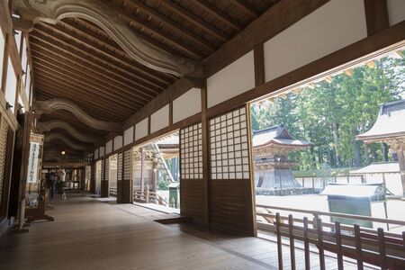 Corridor of the main hall of Kongobuji Templeのeditorial素材