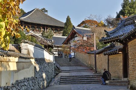 Cobbled leading to Todaiji February Hallのeditorial素材