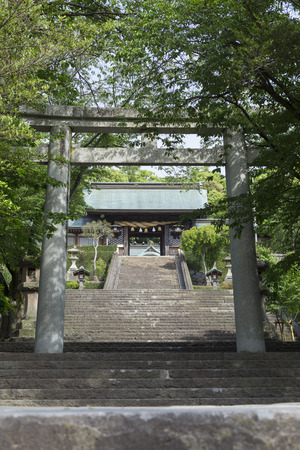 Stone torii of Suwa Shrine approachのeditorial素材