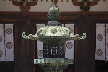Horyuji large auditorium before the hexagonal lanterns