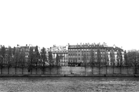Paris Seine river banksの写真素材