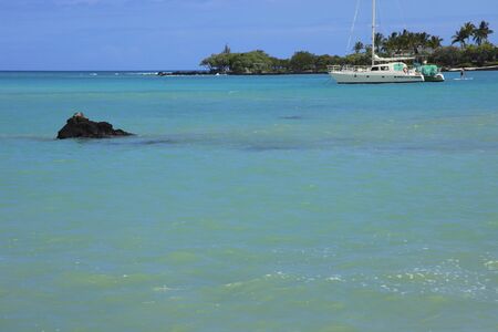 Blue sea and sky and yachtのeditorial素材