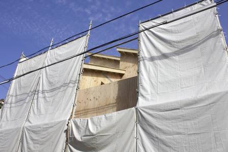 Construction of wooden housesの写真素材