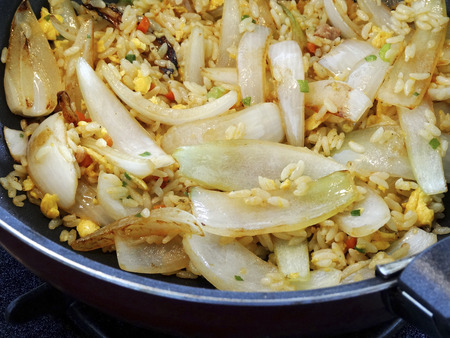 Onions plenty of fried riceの写真素材