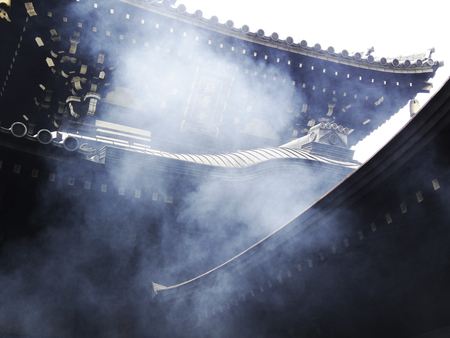 The smoke of the temple incenseの写真素材