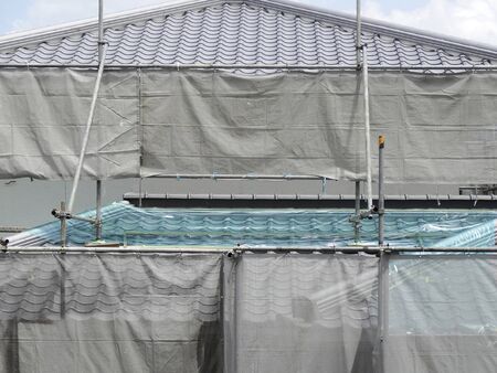 Construction of wooden housesの写真素材