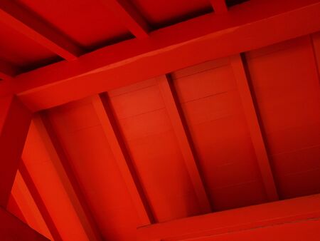 Wooden building painted in redの写真素材