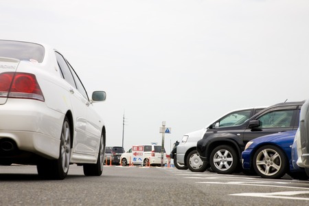 A crowded parking areaのeditorial素材