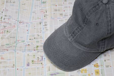 Map and a hatの写真素材