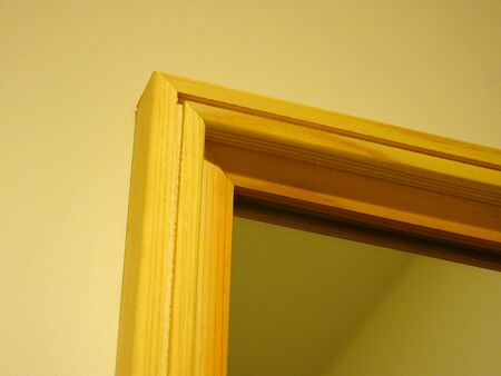 Wooden frame of the mirrorの写真素材
