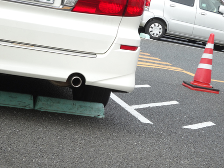 Passenger car parkingの写真素材