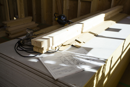 Housing construction siteの写真素材