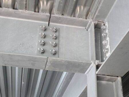 Steel bolts and nutsの写真素材