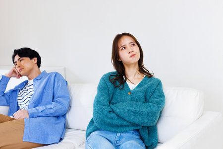 Japanese couple had a quarrelの写真素材