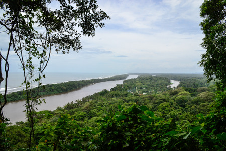 landscape of the island seen from aboveの写真素材